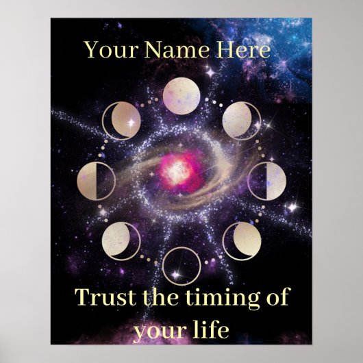 Maanfasen Heilige Geometrie Muurkunst Poster (Voorkant)