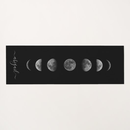 Maanfasen | Hemellichamen Persoonlijke Naam Yogamat (Achterkant (horizontaal))