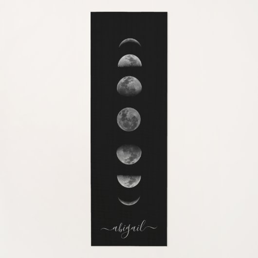 Maanfasen | Hemellichamen Persoonlijke Naam Yogamat (Voorkant)