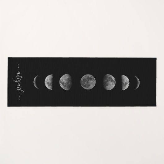 Maanfasen | Hemellichamen Persoonlijke Naam Yogamat (Voorkant (horizontaal))