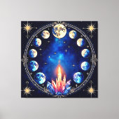 Maanfasen Kristal Kosmos Canvas Afdruk (Voorkant)
