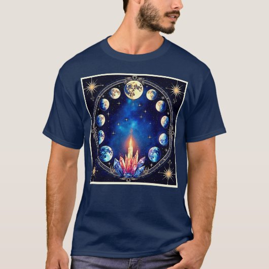Maanfasen Kristal Kosmos T-shirt (Voorkant)