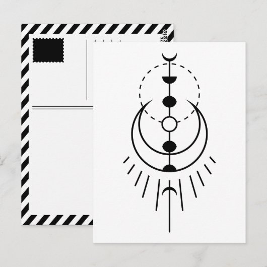 maanfasen lunar eclipse briefkaart (Voorkant / Achterkant)