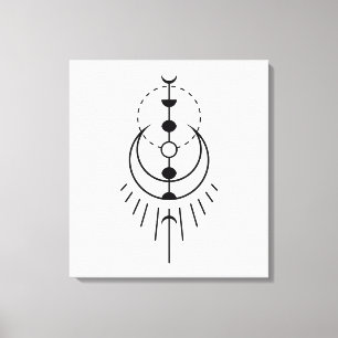 maanfasen lunar eclipse canvas afdruk