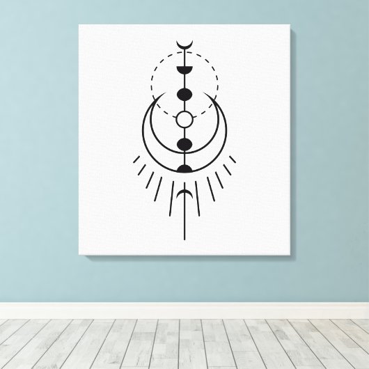 maanfasen lunar eclipse canvas afdruk (Insitu (Houten vloer))