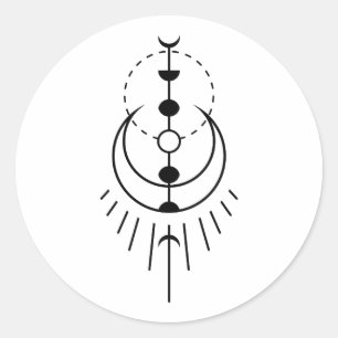 maanfasen lunar eclipse ronde sticker