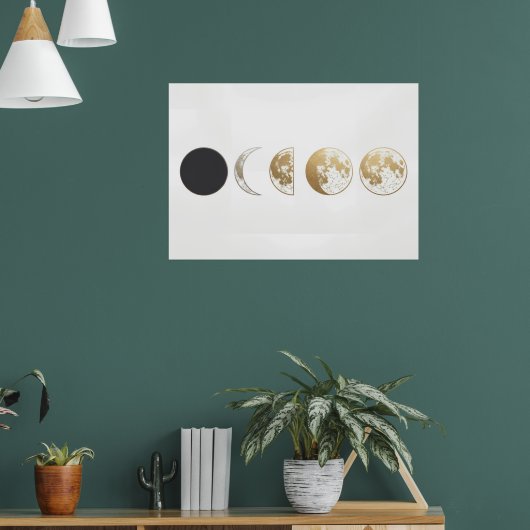 Maanfasen Maancyclus Kunstprint | Hemelse Wanddeco Poster (Woonkamer 1)