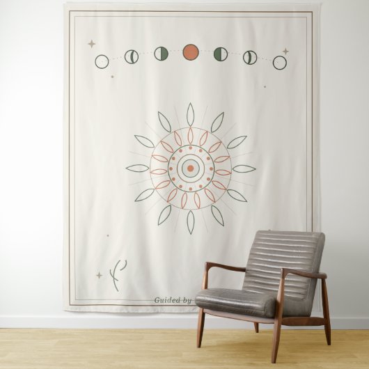 Maanfasen Mandala Wandkleed (In situ)