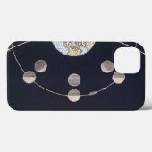 Maanfasen met aarde en zon, sterrenkunde Case-Mate iPhone case (Achterkant (horizontaal))