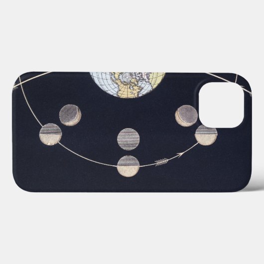 Maanfasen met aarde en zon, sterrenkunde Case-Mate iPhone case (Achterkant (horizontaal))