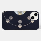 Maanfasen met aarde en zon, sterrenkunde Case-Mate iPhone case (Achterkant (horizontaal))