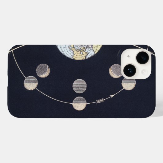 Maanfasen met aarde en zon,  sterrenkunde Case-Mate iPhone case (Achterkant (horizontaal))