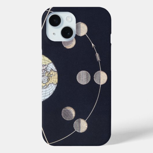 Maanfasen met aarde en zon,  sterrenkunde Case-Mate iPhone case (Achterkant)