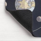 Maanfasen met aarde en zon,  sterrenkunde muismat (Hoek)