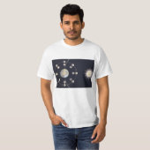 Maanfasen met aarde en zon, sterrenkunde t-shirt (Voorkant volledig)
