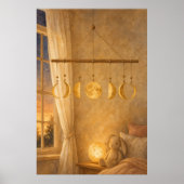 Maanfasen Mobiele Waterverf Hemelposter Poster (Voorkant)