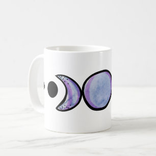 Maanfasen MoonChild kunst paars Koffiemok