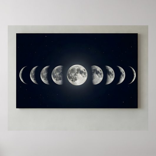Maanfasen Muur Kunst Canvasprint Poster (Voorkant)