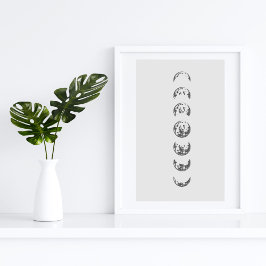 Maanfasen Muurkunst Poster