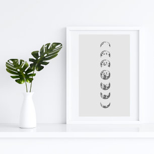 Maanfasen Muurkunst Poster