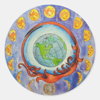 maanfasen ronde sticker