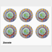 maanfasen ronde sticker (Vel)