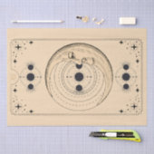 Maanfasen tarotkaart wolken benauwd oud tissuepapier (Craft)