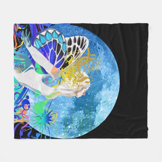 Maanfee Fleece Deken (Voorkant (Horizontaal))