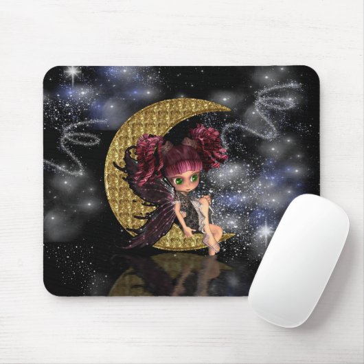 maanfee mousepad, muismat, gothische fee muismat (Met muis)