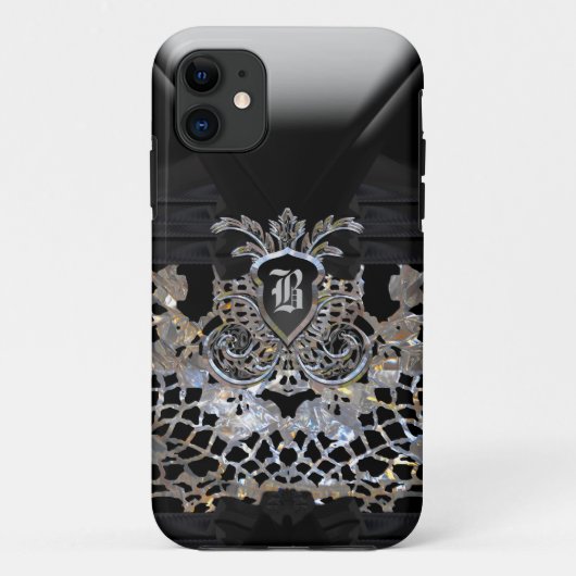 Maanfeest Girly Elegant Monogram Case-Mate iPhone Case (Achterkant)