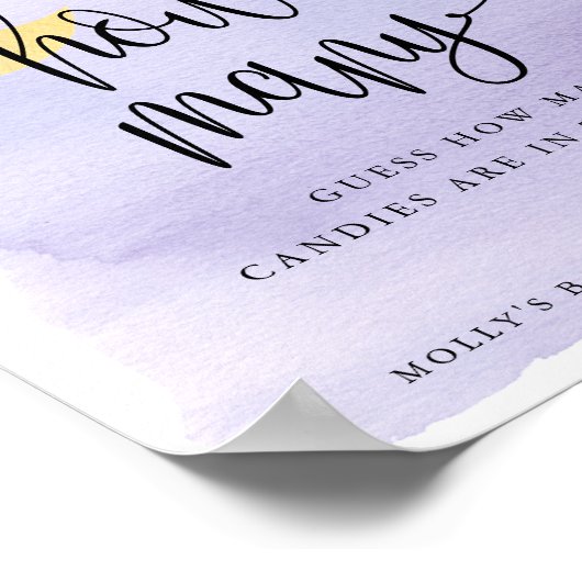 Maanfeest Purple Raad Hoeveel Game Poster (Hoek)