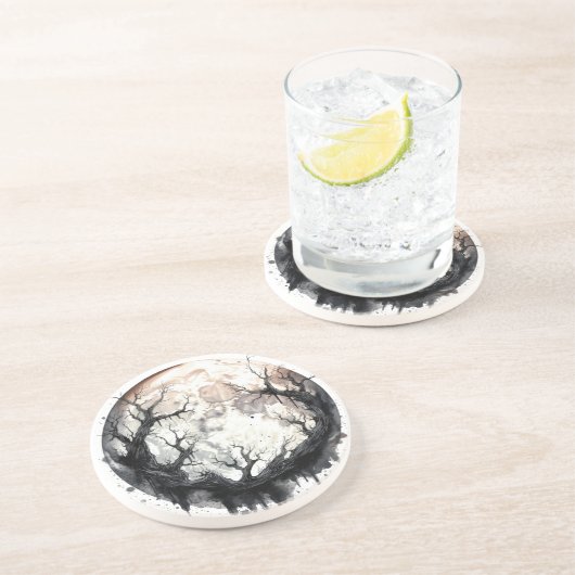 Maangebonden verstrengeld zandsteen onderzetter (Zijkant)