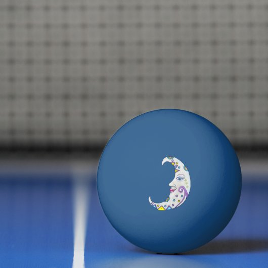maangezicht Abstracte vormen meerdere kleuren Pingpongbal (Net)