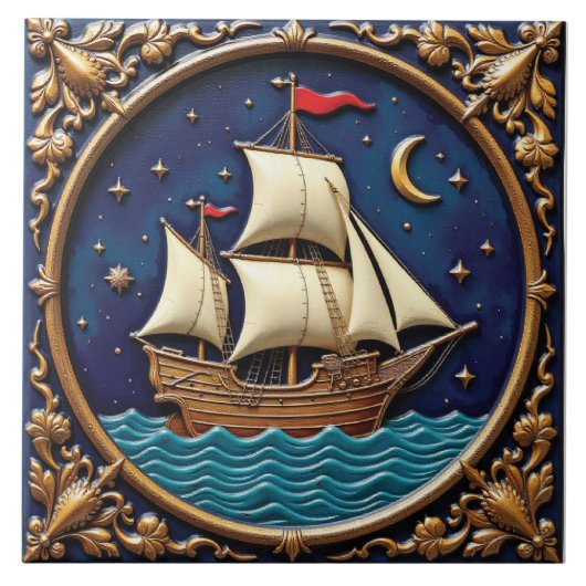 Maangids voor de zeelieden tegeltje (Voorkant)