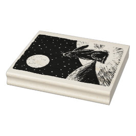 Maanhaas in de sneeuw rubberstempel