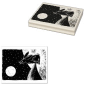 Maanhaas in de sneeuw rubberstempel (Gestempeld)