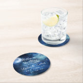 Maanhemel Volle Maan Celestial Galaxy Monogram Ronde Kartonnen Onderzetter (Insitu)