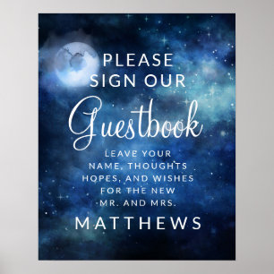 Maanhemel Volle Maan Hemelse Sterren Guestbook Bor Poster
