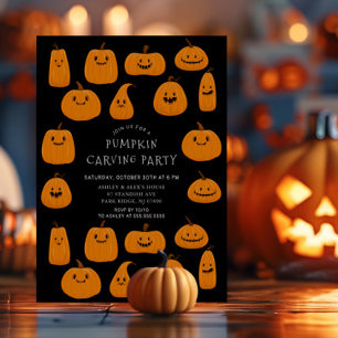 Maanierig Pompoen Snijden Halloween Kaart