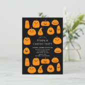Maanierig Pompoen Snijden Halloween Kaart (Staand voorkant)