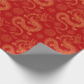 Maanjaar 2024 Chinees drakenpatroon Cadeaupapier (Hoek)