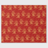 Maanjaar Drakenpatroon Chinees Maanjaar 2024 Cadeaupapier (Vlak)