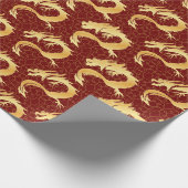 Maanjaar van de Dragon Zodiac Groeten 2024 Cadeaupapier (Hoek)