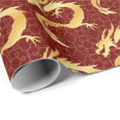 Maanjaar van de Dragon Zodiac Groeten 2024 Cadeaupapier (Rol Hoek)