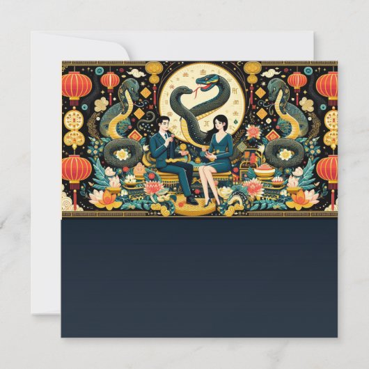 Maanjaar van de Slang 2025! Feestdagenkaart (Voorkant)