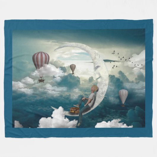 Maanjongen Fleece Deken (Voorkant (Horizontaal))