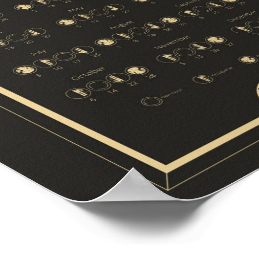 Maankalender Poster 2023 met Maancyclus en Maanfas (Hoek)