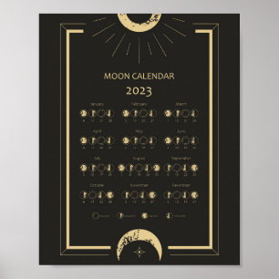 Maankalender Poster 2023 met Maancyclus Fasering