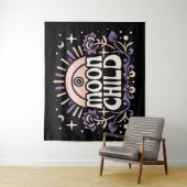 Maankind paarse heks grillige esthetische wandkleed (In situ)