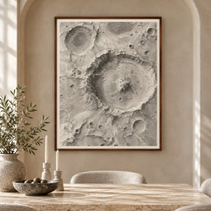 Maankrater Topografie Kunstprint Poster